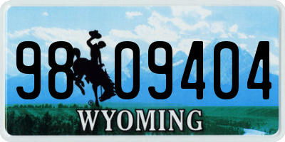 WY license plate 9809404