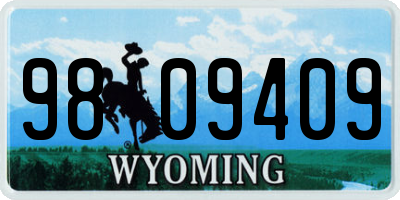 WY license plate 9809409