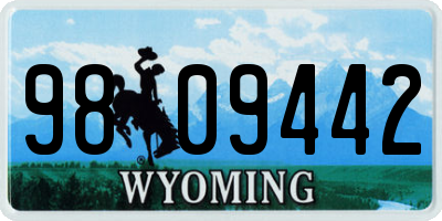 WY license plate 9809442