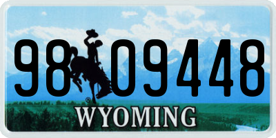 WY license plate 9809448