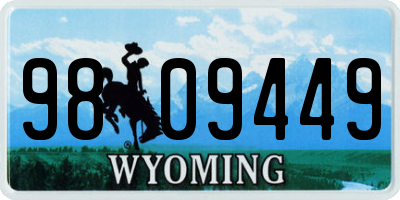 WY license plate 9809449