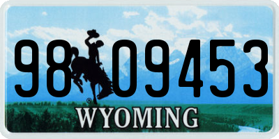 WY license plate 9809453