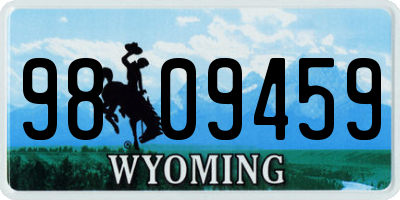 WY license plate 9809459