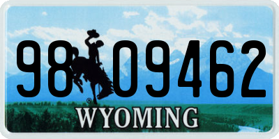 WY license plate 9809462