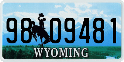 WY license plate 9809481