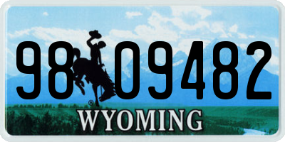 WY license plate 9809482