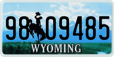 WY license plate 9809485