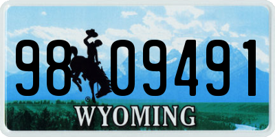 WY license plate 9809491