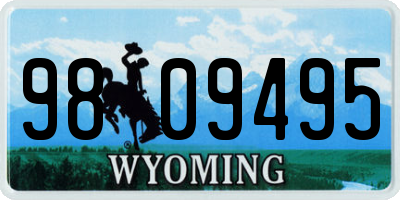 WY license plate 9809495