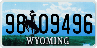 WY license plate 9809496