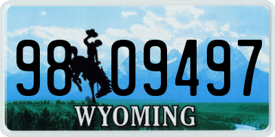 WY license plate 9809497
