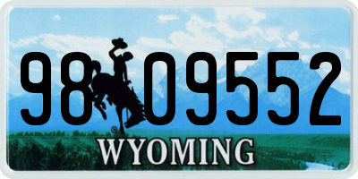 WY license plate 9809552