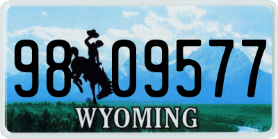 WY license plate 9809577