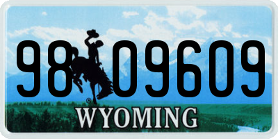 WY license plate 9809609