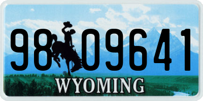 WY license plate 9809641