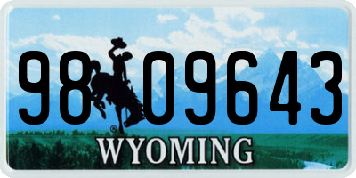 WY license plate 9809643