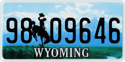 WY license plate 9809646