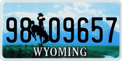 WY license plate 9809657