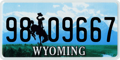 WY license plate 9809667