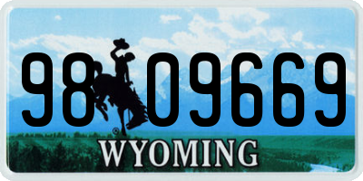 WY license plate 9809669