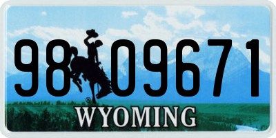 WY license plate 9809671