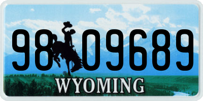 WY license plate 9809689