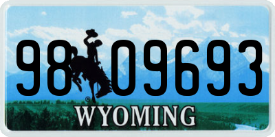 WY license plate 9809693