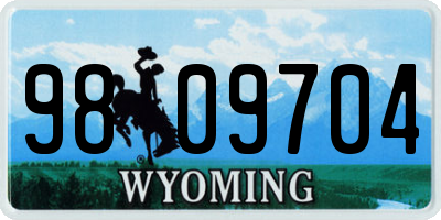 WY license plate 9809704