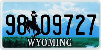 WY license plate 9809727