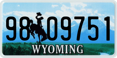 WY license plate 9809751