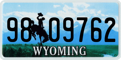WY license plate 9809762