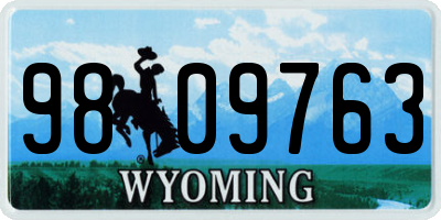 WY license plate 9809763