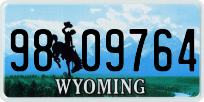 WY license plate 9809764