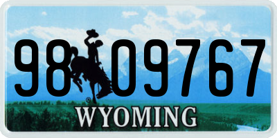 WY license plate 9809767