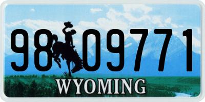 WY license plate 9809771