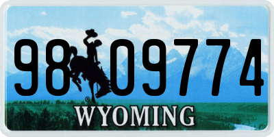 WY license plate 9809774