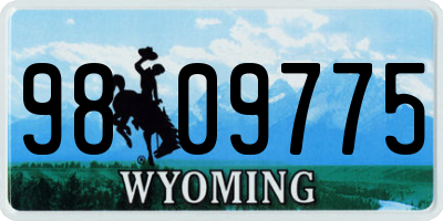 WY license plate 9809775