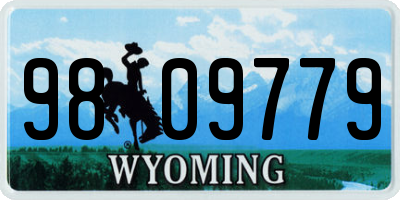 WY license plate 9809779