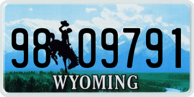 WY license plate 9809791