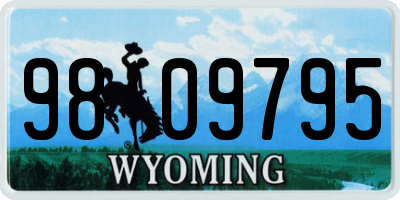 WY license plate 9809795