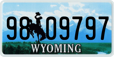 WY license plate 9809797