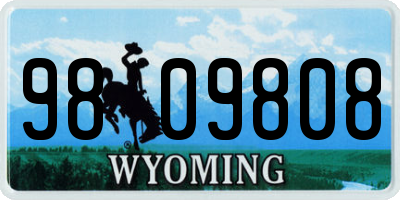 WY license plate 9809808