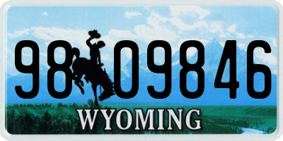 WY license plate 9809846