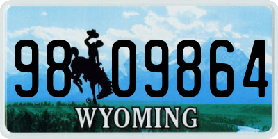 WY license plate 9809864