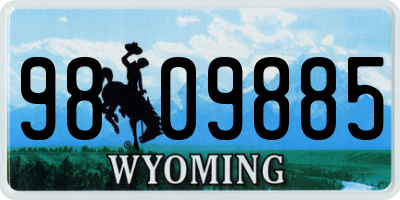 WY license plate 9809885