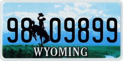 WY license plate 9809899