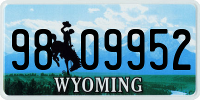 WY license plate 9809952