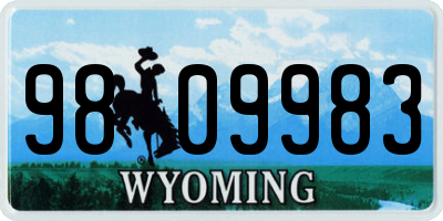WY license plate 9809983