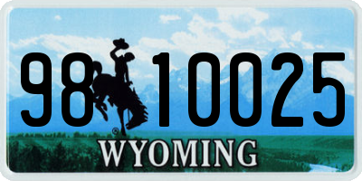 WY license plate 9810025