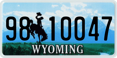 WY license plate 9810047